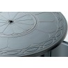 Alfresco Home Hartwick 34" Round Gas Fire Pit Chat Table with Clear Glass Fire Beads - Table Edge