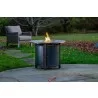 Alfresco Home Hartwick 34" Round Gas Fire Pit Chat Table with Clear Glass Fire Beads - Lifestyle - Alfresco Home Hartwick 34" Round Gas Fire Pit Chat Table with Clear Glass Fire Beads - Lifestyle
