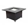 Alfresco Home Heron 42" Square Gas Fire Pit Chat Table with Clear Glass Fire Beads - Angled - Alfresco Home Heron 42" Square Gas Fire Pit Chat Table with Clear Glass Fire Beads - Angled