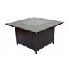 Alfresco Home Heron 42" Square Gas Fire Pit Chat Table with Clear Glass Fire Beads - Lid Closed