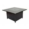 Alfresco Home Heron 42" Square Gas Fire Pit Chat Table with Clear Glass Fire Beads - Lid Closed - Alfresco Home Heron 42" Square Gas Fire Pit Chat Table with Clear Glass Fire Beads - Lid Closed