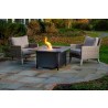 Alfresco Home Heron 42" Square Gas Fire Pit Chat Table with Clear Glass Fire Beads - Lifestyle