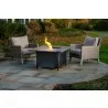 Alfresco Home Heron 42" Square Gas Fire Pit Chat Table with Clear Glass Fire Beads - Lifestyle - Alfresco Home Heron 42" Square Gas Fire Pit Chat Table with Clear Glass Fire Beads - Lifestyle