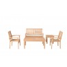  Alfresco Home Grasmere 5 Piece FSC Teak Deep Seating Group - White BG 3