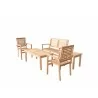  Alfresco Home Grasmere 5 Piece FSC Teak Deep Seating Group - White BG 2 -  Alfresco Home Grasmere 5 Piece FSC Teak Deep Seating Group - White BG 2