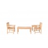 Alfresco Home Whitby 5 Piece FSC Teak Deep Seating Group - White BG