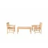 Alfresco Home Whitby 5 Piece FSC Teak Deep Seating Group - White BG - Alfresco Home Whitby 5 Piece FSC Teak Deep Seating Group - White BG