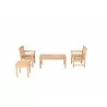 Alfresco Home Whitby 5 Piece FSC Teak Deep Seating Group - White BG 2 - Alfresco Home Whitby 5 Piece FSC Teak Deep Seating Group - White BG 2