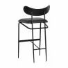 Sunpan Gibbons Barstool in Black - Bravo Portabella - Back Side Angle - Sunpan Gibbons Barstool in Black - Bravo Portabella - Back Side Angle