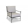 Provence Aluminum Club Chair with Cushion in Canvas Flax - Front Side Angle