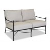 Sunset West Provence Aluminum Loveseat With Cushions In Canvas Flax With Self Welt