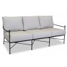 Provence Aluminum Sofa with Cushion in Canvas Flax - Front Side Angle