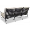 Sunset West Provence Aluminum Sofa with Cushions in Canvas Flax with Self Welt - Back Side Angle