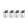 Sunset West Provence Aluminum Barstool With Cushions In Canvas Flax With Self Welt - Set in Back Side Angle