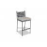 Sunset West Provence Aluminum Barstool With Cushions In Canvas Flax With Self Welt