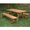 Red Cedar 27" Wide Classic Family Picnic Table with