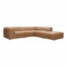 Moe's Home Collection Classic L Lounge Modular Sectional Sonoran Tan Leather - Front Side Angle