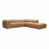 Moe's Home Collection Classic L Lounge Modular Sectional Sonoran Tan Leather - Front Side Angle - Moe's Home Collection Classic L Lounge Modular Sectional Sonoran Tan Leather - Front Side Angle