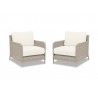 Manhattan Wicker Club Chair With Cushions In Linen Canvas With Self Welt - Set