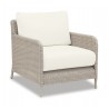 Manhattan Wicker Club Chair With Cushions In Linen Canvas With Self Welt - Front Side Angle