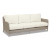 Manhattan Wicker Sofa With Cushions In Linen Canvas With Self Welt