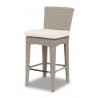 Manhattan Wicker Barstool With Cushions In Linen Canvas With Self Welt