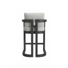 Sunset West Malibu Barstool in Cast Silver, No Welt Back