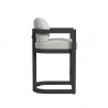 Sunset West Malibu Barstool in Cast Silver, No Welt Side