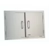 Bull BBQ 30" Double Doors - Stainless Steel - Angled and Close-up - Bull BBQ 30" Double Doors - Stainless Steel - Angled and Close-up