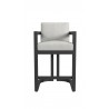 Sunset West Malibu Barstool in Cast Silver, No Welt Front