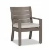 Laguna Dining Chair in Canvas Flax, No Welt - Front Side Angle - Laguna Dining Chair in Canvas Flax, No Welt - Front Side Angle