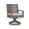 Laguna Swivel Dining Chair With Cushions In Canvas Flax