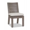Laguna Armless Dining Chair in Canvas Flax, No Welt - Front Side Angle