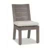 Laguna Armless Dining Chair in Canvas Flax, No Welt - Front Side Angle - Laguna Armless Dining Chair in Canvas Flax, No Welt - Front Side Angle