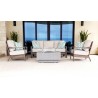 Laguna Aluminum Sofa With Cushions In Canvas Flax - Lifestyle Photo