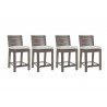Sunset West Laguna Aluminum Barstool With Cushions In Canvas Flax - Set in Front Side Angle