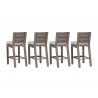 Sunset West Laguna Aluminum Barstool With Cushions In Canvas Flax - Set in Back Side Angle