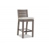 Laguna Counter Stool in Canvas Flax, No Welt - Front Side Angle