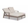Laguna Aluminum Double Chaise Lounge With Cushions In Canvas Flax