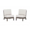 Laguna Aluminum Armless Club With Cushions In Canvas Flax - Set of 2