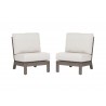 Laguna Aluminum Armless Club With Cushions In Canvas Flax - Set of 2