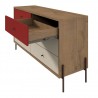 Joy 59" Wide Double Dresser with 6 Full Extension Drawers in Red - Drawer Opened