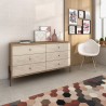 Joy 59" Wide Double Dresser with 6 Full Extension Drawers in Off White - Lifestyle