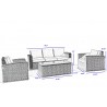 Alfresco Home Palisades All Weather Wicker 4 Piece Seating Group with Cushions - Dimensions