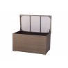 Alfresco Home Sicuro Wicker Cushion Storage Box With Hydraulic Lid - Opened