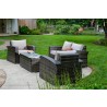 Alfresco Home Baily All Weather Wicker 4 Piece Love Seat Set with Sunbrella Cushions - Lifestyle