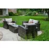Alfresco Home Baily All Weather Wicker 4 Piece Love Seat Set with Sunbrella Cushions - Lifestyle - Alfresco Home Baily All Weather Wicker 4 Piece Love Seat Set with Sunbrella Cushions - Lifestyle