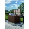Alfresco Home Medium Sicuro Wicker Cushion Storage Box With Hydraulic Lid - Lifestyle Opened - Alfresco Home Medium Sicuro Wicker Cushion Storage Box With Hydraulic Lid - Lifestyle Opened