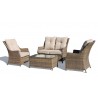 Alfresco Home Rockhill All Weather Wicker 4 Piece Seating Group with Sunbrella Cushions - White BG