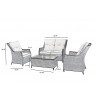 Alfresco Home Rockhill All Weather Wicker 4 Piece Seating Group with Sunbrella Cushions - Dimensions